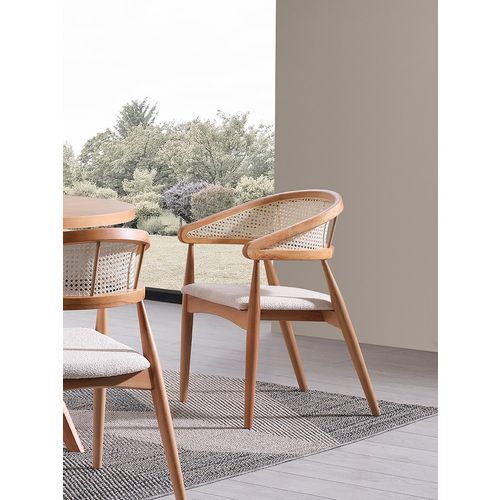 Vegas - Natural Natural Dining Table & Chairs Set (4 Pieces) slika 4