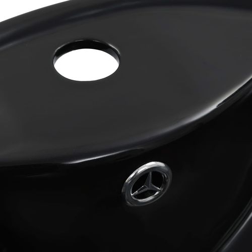 Umivaonik sa zaštitom od prelijevanja 46,5x18 cm keramički crni slika 16