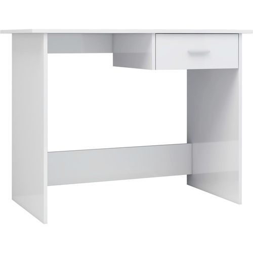 Radni stol visoki sjaj bijeli 100 x 50 x 76 cm od iverice slika 31