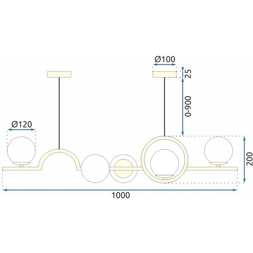 TOOLIGHT Viseća svjetiljka Gold APP1023-5CP slika 13