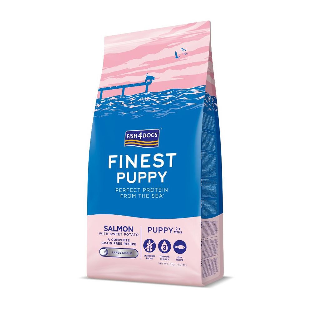 FISH4DOGS Finest Puppy large losos s batatom 6 kg slika 1