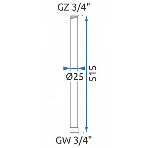 Nastavak za kadu/tuš set CHROM 50cm slika 8