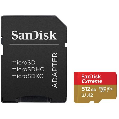 SanDisk SDXC 512GB Extreme micro 190MB/s UHS-I Class10 U3 V30+Ad slika 2