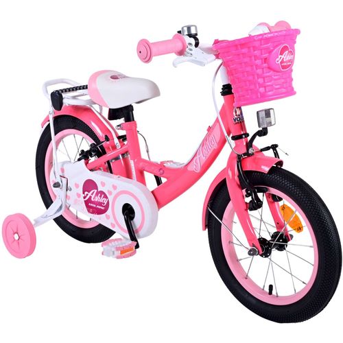 Volare Ashley dječji bicikl 14 inča roza/crveni s dvije ručne kočnice slika 6
