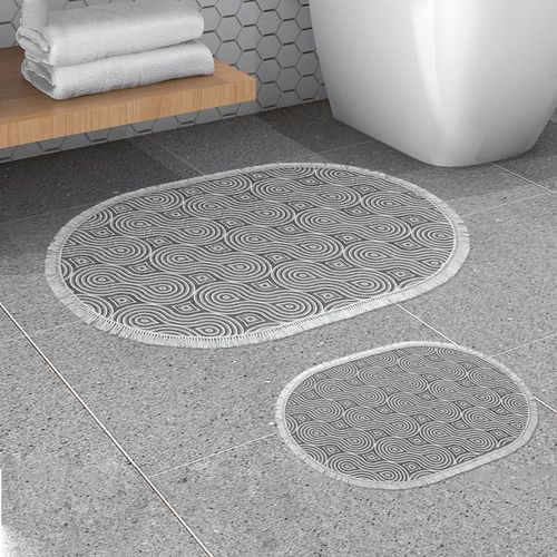 410605 - O - Grey Grey Bathmat Set (2 Pieces) slika 1