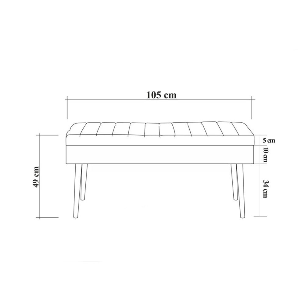 Tamnoplava Klupa od Melaminske Iverice - Atlantic Model 1048-1 slika 4