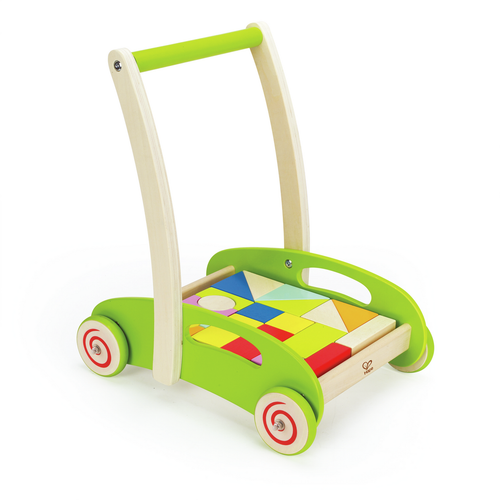 Hape Drvena guralica sa kockama Block And Roll E0371B  slika 1