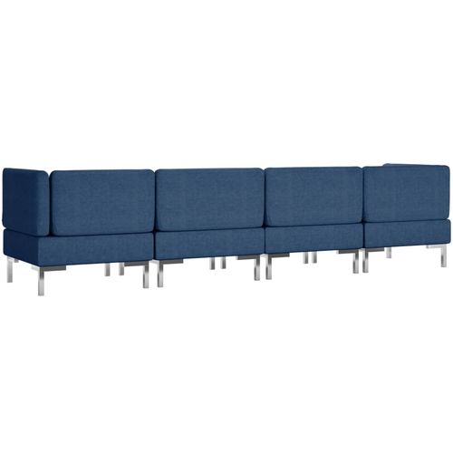 4-dijelni set sofa od tkanine plavi slika 10