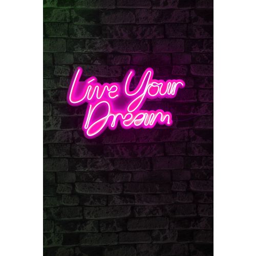 Wallity Ukrasna plastična LED rasvjeta, Live Your Dream - Pink slika 9