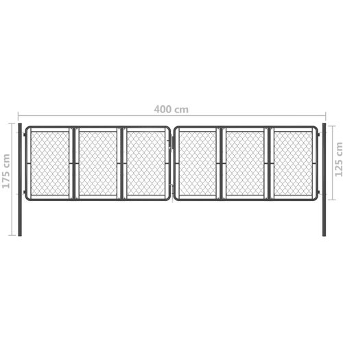 Vrtna vrata čelična 400 x 125 cm antracit slika 16