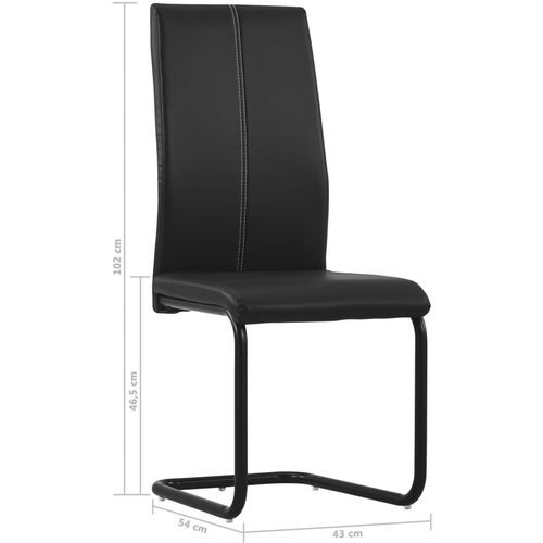 Konzolne blagovaonske stolice od umjetne kože 2 kom crne slika 24