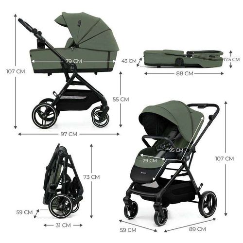 Kinderkraft Kolica Yoxi 2u1 Mystic Green slika 8