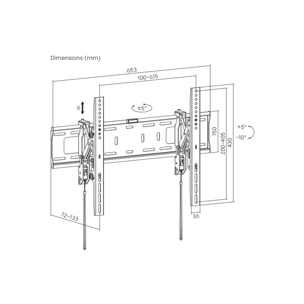 SBOX Zidni stalak PLB-6546T-2 (37-80"/75kg/600x400) slika 4