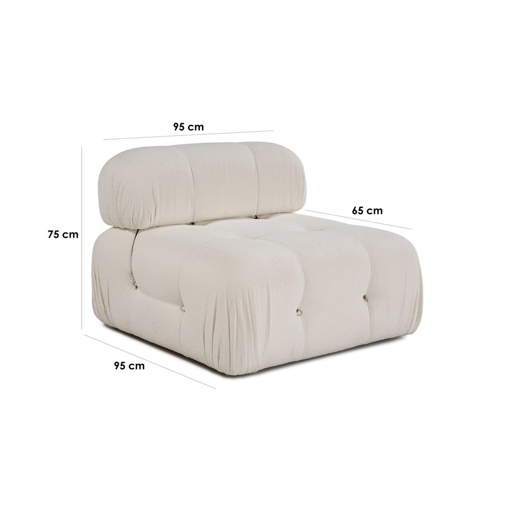 Bubble O1 - Bež Bijeli Sofa za Jednu Osobu slika 10