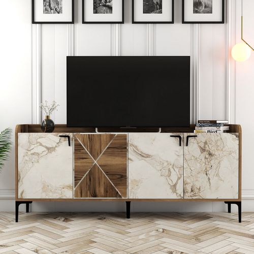 Woody Fashion Komoda VENEDIK MARBLE, Venedik - Walnut, White Marble slika 5