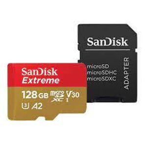 SanDisk Extreme microSDXC 128GB + SD Adapter 190MB/s & 90MB/s A2 C10 V30 UHS-I U3