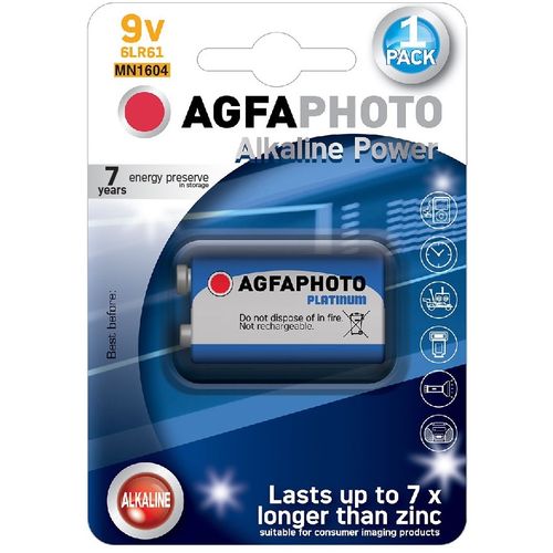 Agfa baterija alkalna 9V 6LR61 slika 1