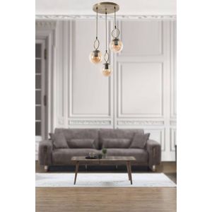 Morino 3 Lü Tepsili Bal Camlı Eskitme Sarkıt Copper Chandelier