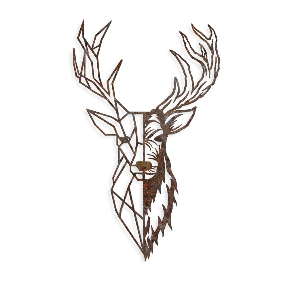 Decorative metal wall accessory Rusty Deer 3, colour: antiquation slika 5