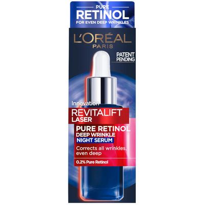 L'Oreal Paris Revitalift Laser Retinol serum za lice 30 ml. Vrhunski serum s Retinolom iz L'Oreala vidno koriguje znakove starenja kože. Noćni serum sa čistim retinolom vidno umanjuje bore.