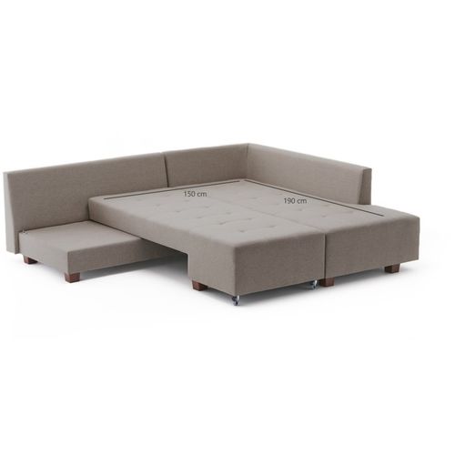 Atelier Del Sofa Kutna garnitura na razvlačenje, Krem, Manama Corner Sofa Bed Right - Cream slika 8