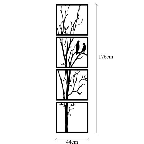 Wallity Metalna zidna dekoracija, Tree And Birds B slika 5