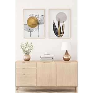 Huhu77 - Dekorativna Slika u Okviru od MDF-a, 50 x 35, Višebojna (2 Komada)