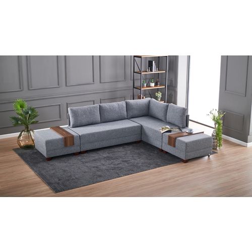 Atelier Del Sofa Kutna garnitura na razvlačenje BELLA SOFT, desna, siva, Fly Corner Sofa Bed Right- Grey slika 4