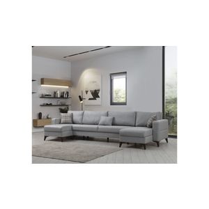 Kristal 3+Corner v2 - Light Grey Light Grey Corner Sofa-Bed