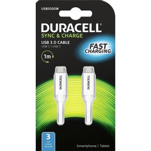 Duracell Kabel – USB-C to USB-C 1m - White