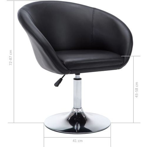 Okretna blagovaonska stolica od umjetne kože crna slika 48