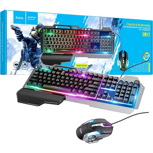 hoco. Tipkovnica+miš, gaming set, RGB osvjetljenje, USB - GM12 slika 1