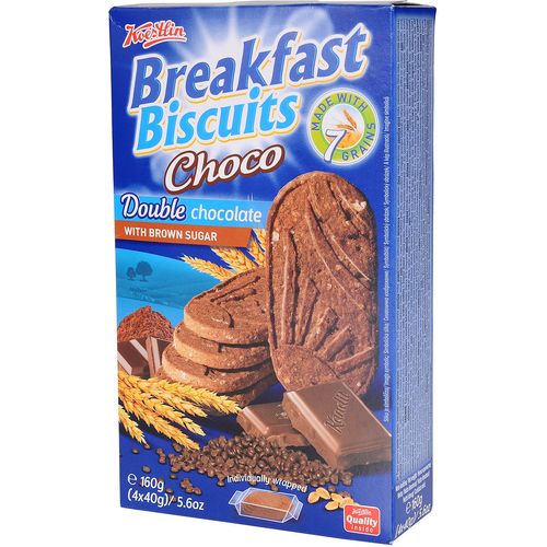 Koestlin breakfast biscuits choco double chocolate 160g slika 1