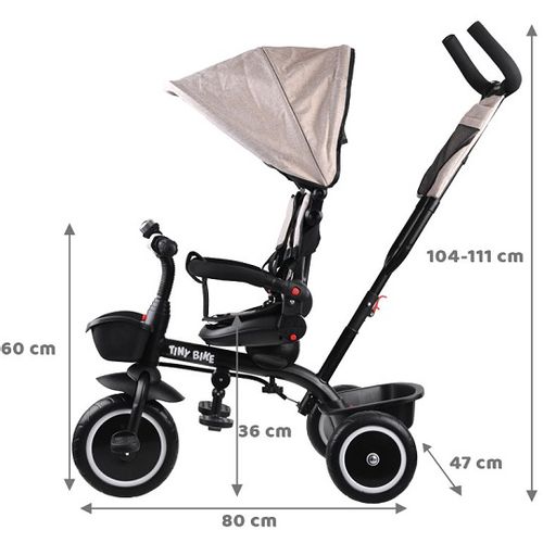 Tricikl Tiny bike 3 u 1 - Beige slika 4