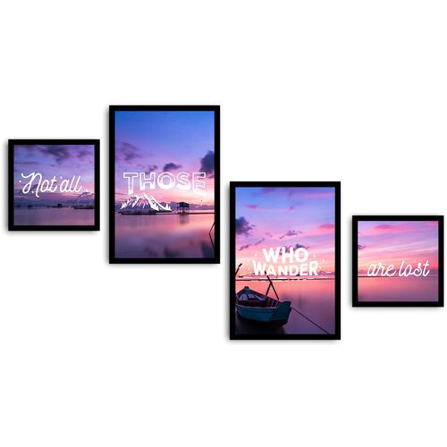 4PSCT-15 Multicolor Decorative Framed MDF Painting (4 Pieces) slika 2