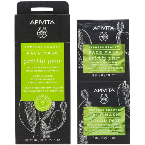 Apivita Express beauty maska za lice s kaktusom za hidrataciju i umirivanje, 2x8 ml slika 1