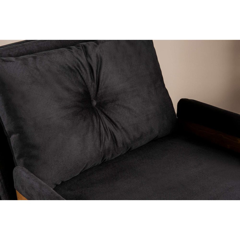 Jednosjed sofa na razvlačenje Cosmo Single - Crni slika 9