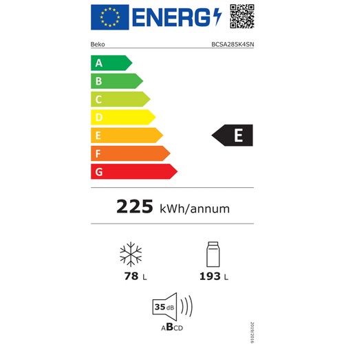 Beko ugradbeni hladnjak BCSA285K4SN slika 6