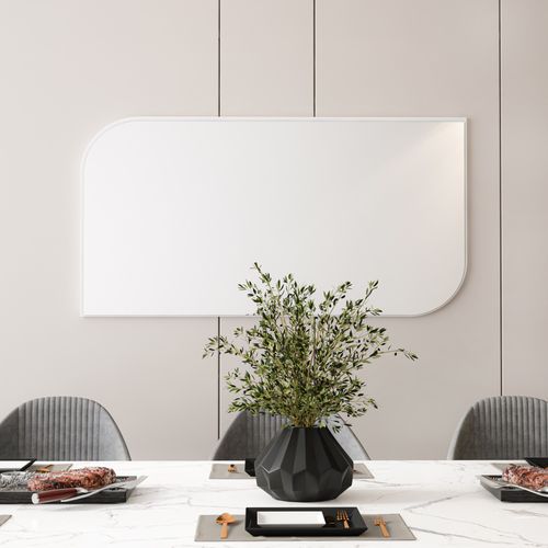 Akron - White White Decorative Chipboard Mirror slika 3