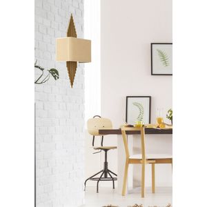 Hande Eskitme Dikdörtgen Açık Hasır Abajurlu Aplik Gold Wall Lamp