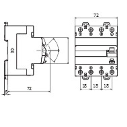 Gewiss 90RCD, FID sklopka 4P 40A 0,3A, tip AC slika 2