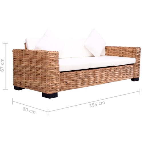 2-dijelni set vrtnih sofa od prirodnog ratana s jastucima slika 22