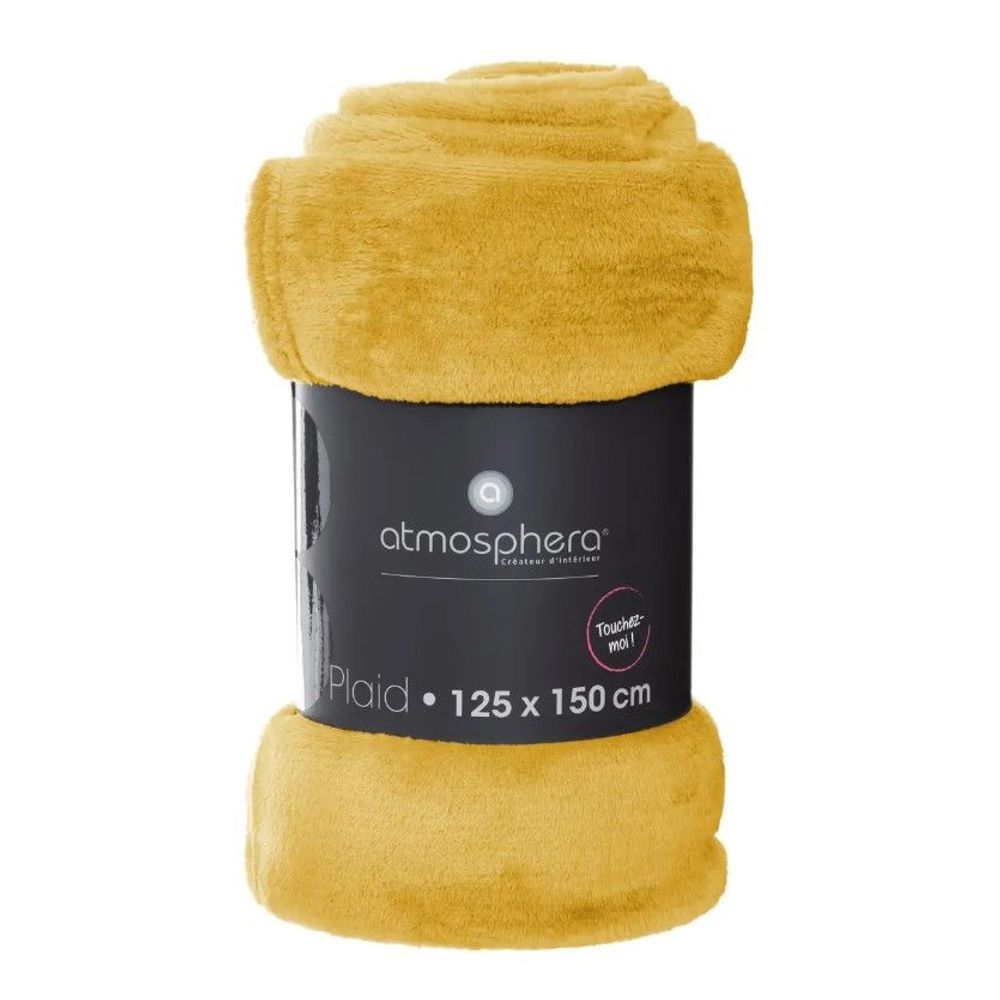 ATMOSPHERA deka flanel - oker - 125x150 cm slika 3
