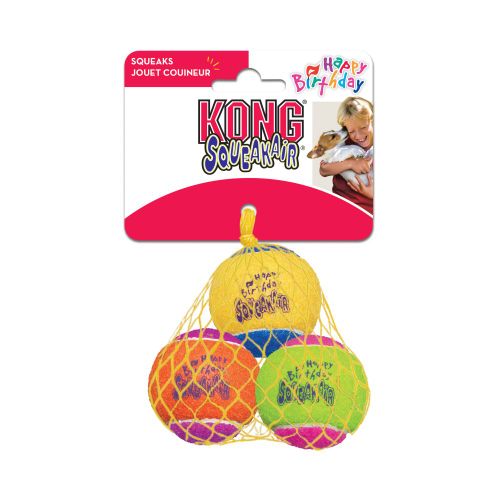 KONG Igračka za psa, SqueakAir Birthday Balls, zvučna 6,35x6,35x6,35cm slika 2