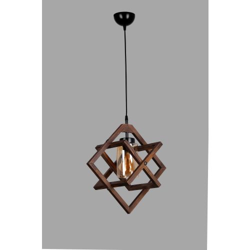 Berlin Ahşap Tekli Sarkıt Ceviz Walnut Chandelier slika 3