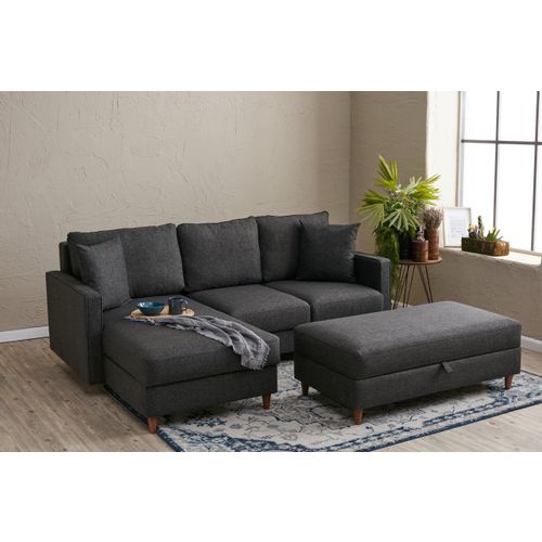 Atelier Del Sofa Kutna garnitura, Antracit, Eva Left - Anthracite slika 2