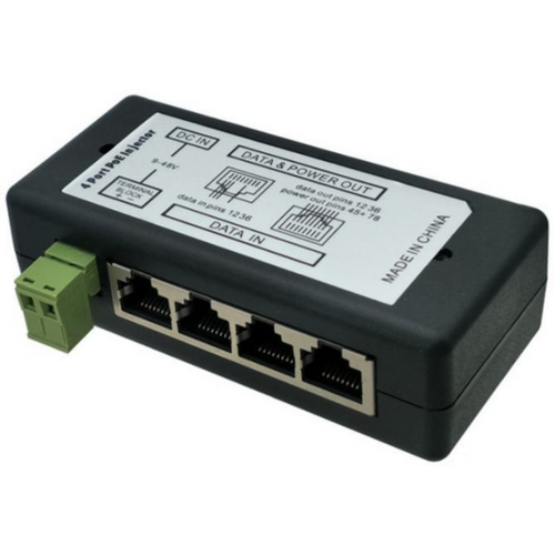 POE-INJ-4xRJ45 Gembird 4CH Pasivni prolazni POE injector,  for IP Network Camera Ubiquiti and MikroT slika 1