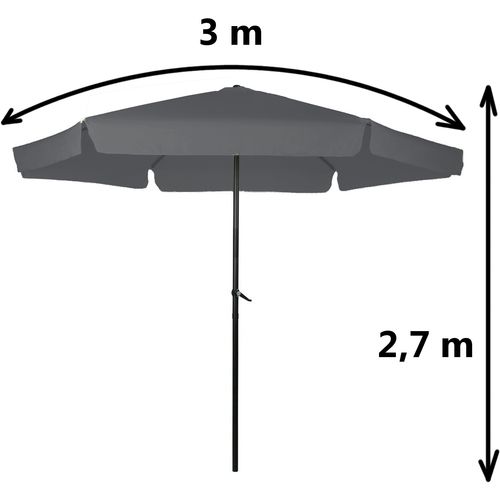 Vrtni suncobran sivi 300cm slika 5