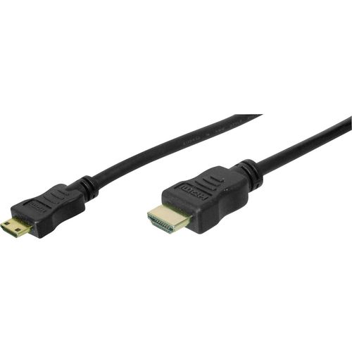 Digitus HDMI priključni kabel HDMI A utikač, HDMI Mini C utikač 3.00 m crna AK-330106-030-S pozlaćeni kontakti HDMI kabel slika 2