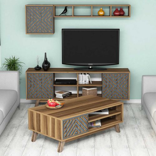 Inci - Walnut, Blue Walnut
Blue Living Room Furniture Set slika 2